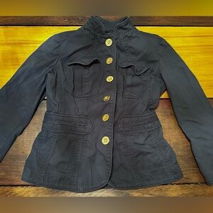 Michael Kors Size 2 Women’s Navy Fitted Jacket with Gold Buttons